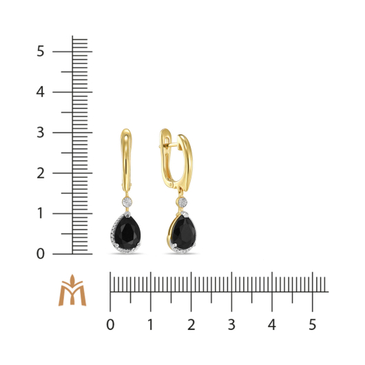 Серьги с бриллиантами и цветными сапфирами