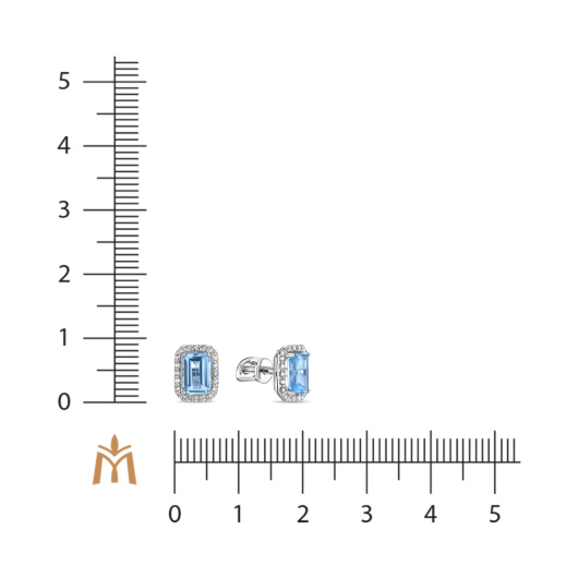 Серьги с топазами и бриллиантами