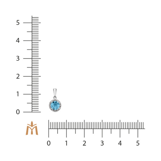Подвеска с топазом и бриллиантами