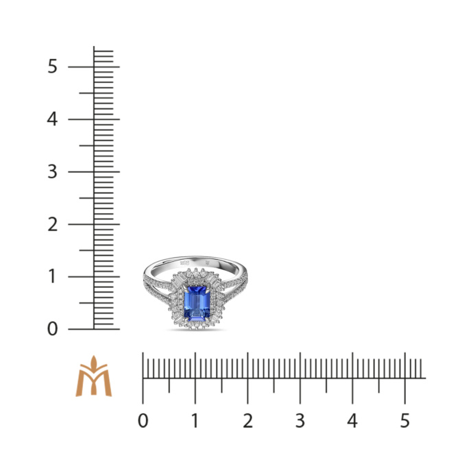 Кольцо с бриллиантами и танзанитом - фото 2