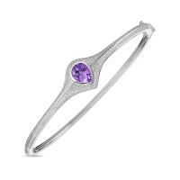 Браслет жесткий с аметистом и бриллиантами - фото 1 Браслет жесткий с аметистом и бриллиантами - фото 1