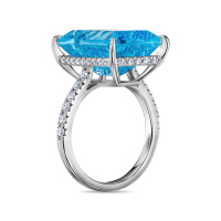 Кольцо с топазом и бриллиантом - фото 2