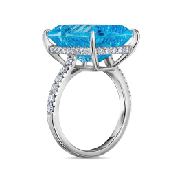 Кольцо с топазом и бриллиантом