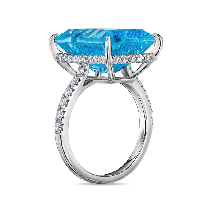 Кольцо с топазом и бриллиантом - фото 2