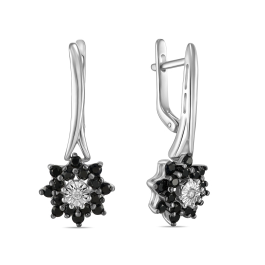 Серьги с цветными сапфирами и бриллиантами