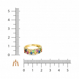 Кольцо с бриллиантами, сапфирами, цветными сапфирами и цаворитами