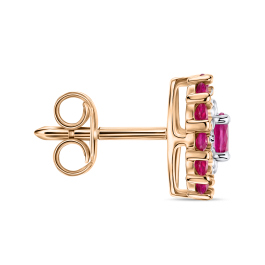 Серьги с бриллиантами и рубинами