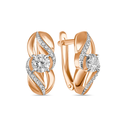 Серьги с сваровски и фианитом