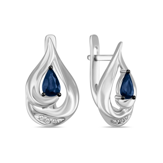 Серьги с сапфирами и бриллиантами