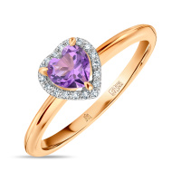 Кольцо с аметистом и бриллиантами - фото 1 Кольцо с аметистом и бриллиантами - фото 1