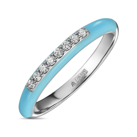 Кольцо с керамикой и бриллиантами