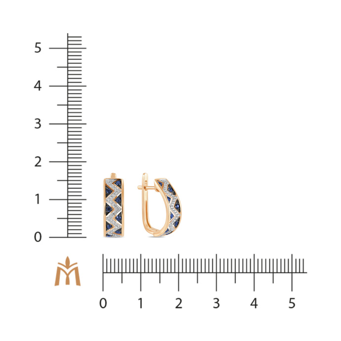 Серьги с сапфирами и бриллиантами - фото 2