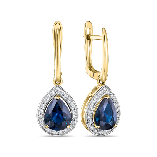 Серьги с бриллиантами и сапфирами