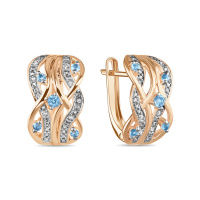 Серьги с топазом и бриллиантами - фото 1 Серьги с топазом и бриллиантами - фото 1