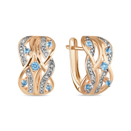 Серьги с топазом и бриллиантами