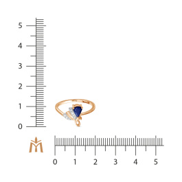 Кольцо с бриллиантами и сапфиром