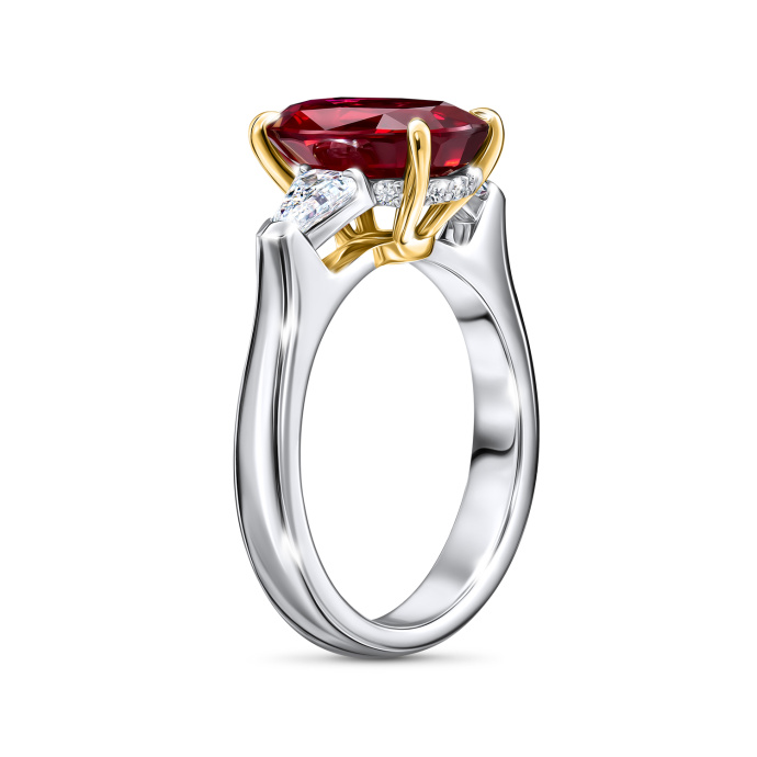 Кольцо с бриллиантами и рубином - фото 3