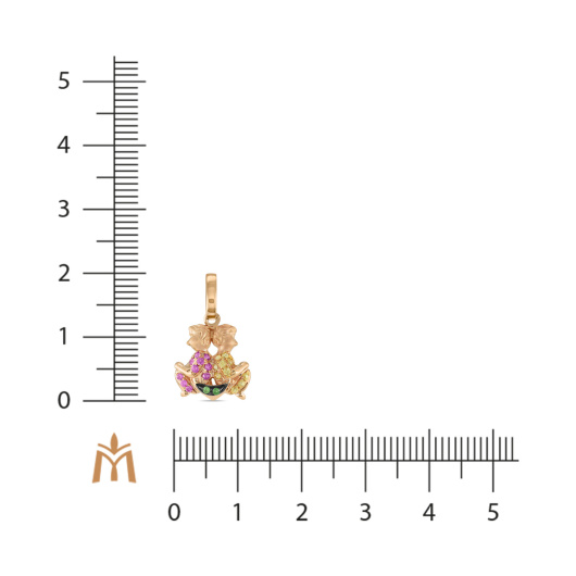 Подвеска с гранатами и цветными сапфирами