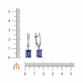Серьги с бриллиантами и танзанитами