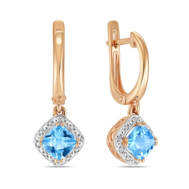 Серьги с топазами и бриллиантами