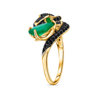 Кольцо с агатами и фианитами - фото 2