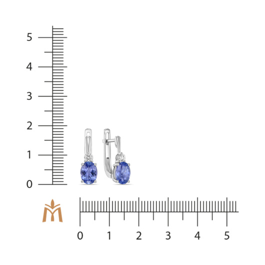 Серьги с бриллиантами и танзанитами
