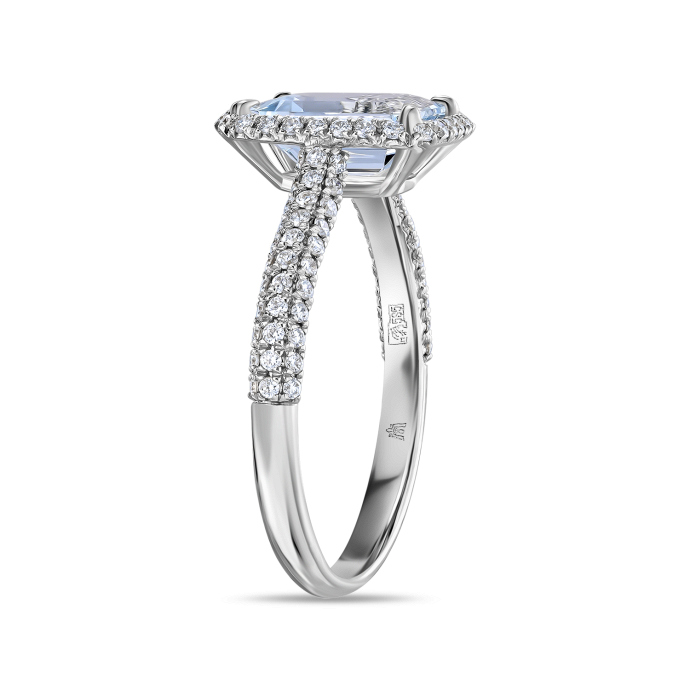 Кольцо с аквамарином и бриллиантами - фото 2 Кольцо с аквамарином и бриллиантами - фото 2