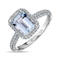 Кольцо с аквамарином и бриллиантами - фото 1 Кольцо с аквамарином и бриллиантами - фото 1