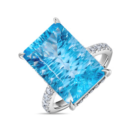 Кольцо с топазом и бриллиантом