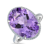 Кольцо с аметистом и бриллиантами - фото 1 Кольцо с аметистом и бриллиантами - фото 1