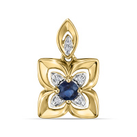 Подвеска с бриллиантами и сапфиром - фото 1 Подвеска с бриллиантами и сапфиром - фото 1