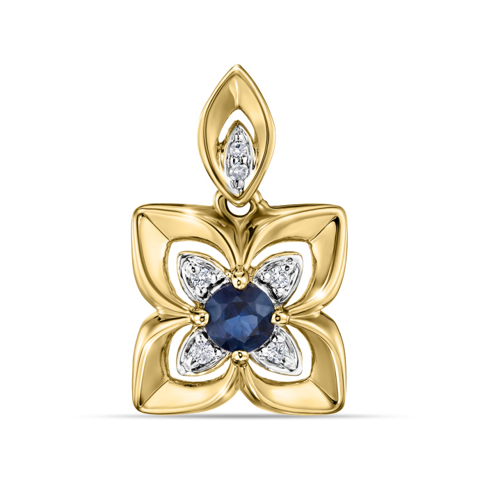 Подвеска с бриллиантами и сапфиром - фото 1 Подвеска с бриллиантами и сапфиром - фото 1