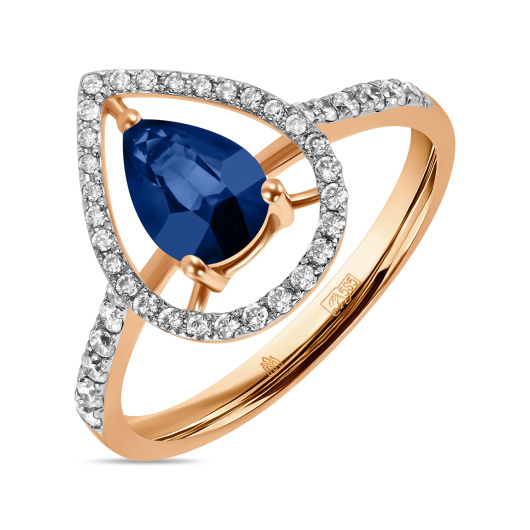Кольцо с сапфиром и бриллиантами