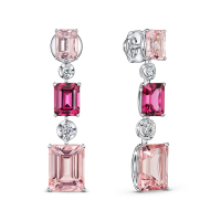 Серьги с бриллиантами, морганитами и родолитами - фото 1 Серьги с бриллиантами, морганитами и родолитами - фото 1