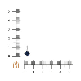 Подвеска с бриллиантом и сапфирами