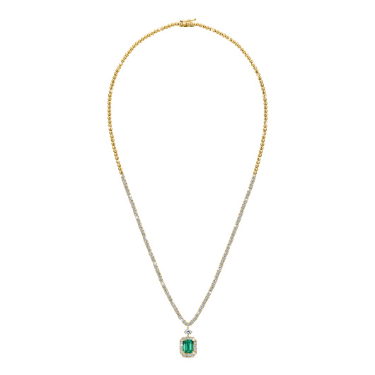 Колье с бриллиантами и изумрудом