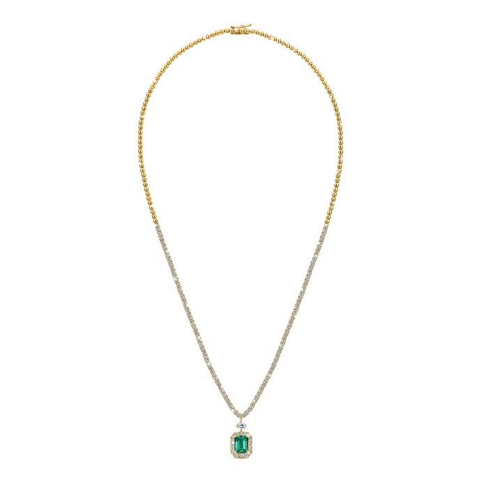 Колье с бриллиантами и изумрудом - фото 2 Колье с бриллиантами и изумрудом - фото 2