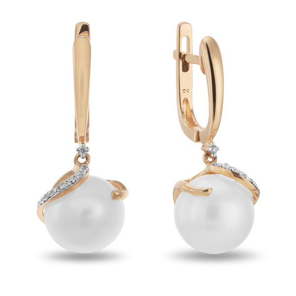 Серьги с жемчугом и бриллиантами - фото 1 Серьги с жемчугом и бриллиантами - фото 1