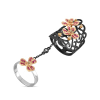 Кольцо с бриллиантами и цветными сапфирами - фото 1 Кольцо с бриллиантами и цветными сапфирами - фото 1