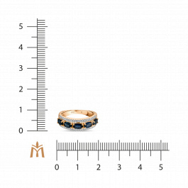 Кольцо с сапфирами и бриллиантами