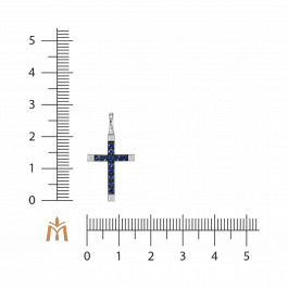 Крест с сапфирами и бриллиантами