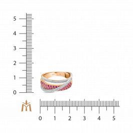 Кольцо с бриллиантами и рубинами