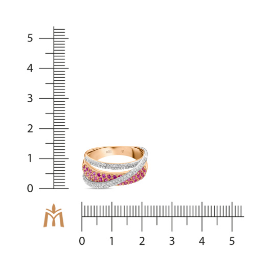 Кольцо с рубинами и бриллиантами