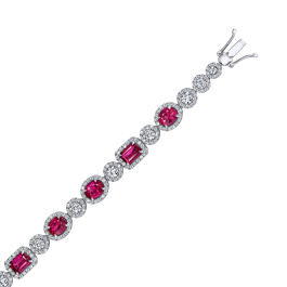 Браслет с бриллиантами и рубинами