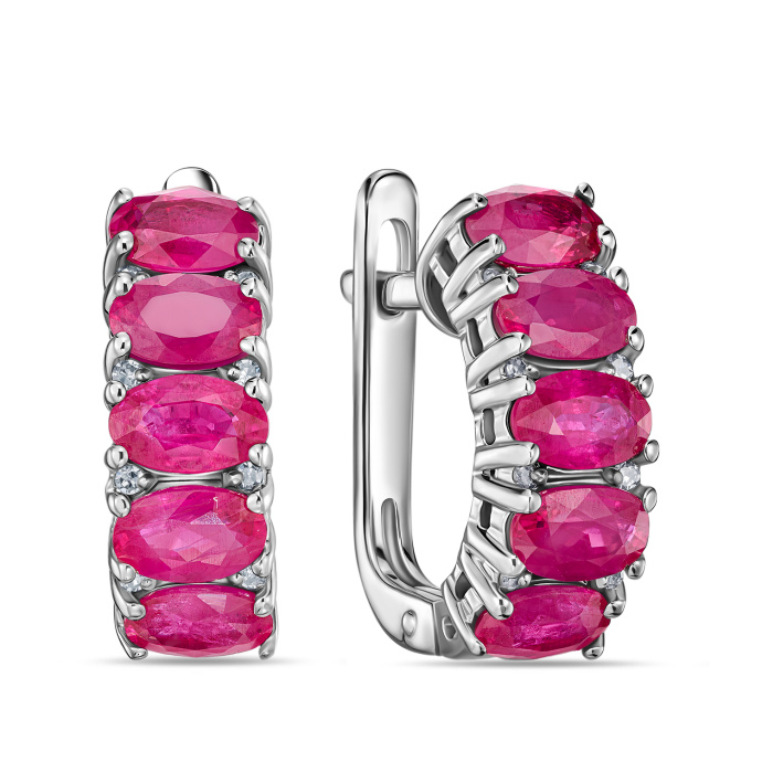 Серьги с бриллиантами и рубинами - фото 1 Серьги с бриллиантами и рубинами - фото 1