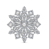 Брошь с бриллиантами и жемчугом - фото 1