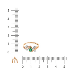 Кольцо с бриллиантами и изумрудом