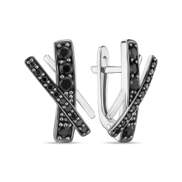 Серьги с облагороженными бриллиантами и цветными сапфирами