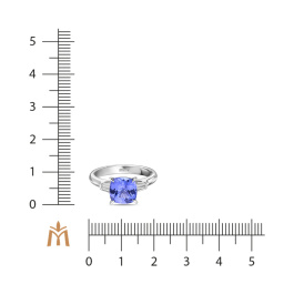 Кольцо с танзанитом и бриллиантом