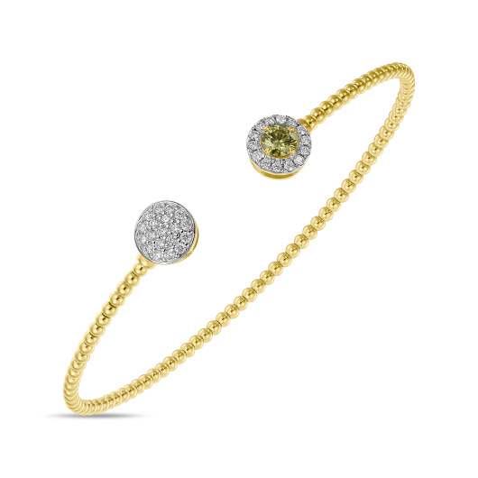 Браслет жесткий с бриллиантами и облагороженными бриллиантами